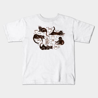 Black cats and coffee Kids T-Shirt